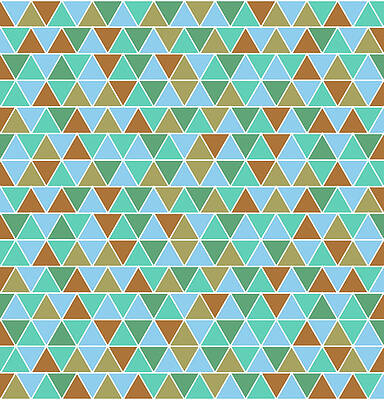 Wall Art - Mixed Media - Triangular Geometric Pattern - Warm Colors 02 by Studio Grafiikka