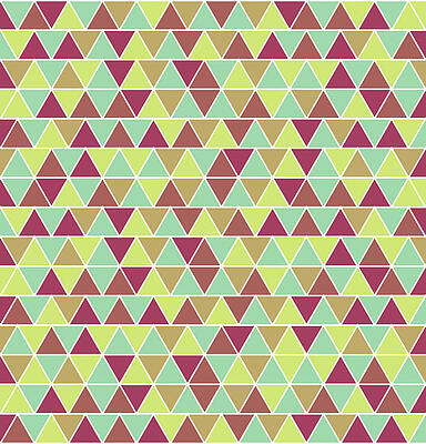 Wall Art - Mixed Media - Triangular Geometric Pattern - Warm Colors 03 by Studio Grafiikka