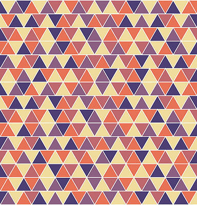 Wall Art - Mixed Media - Triangular Geometric Pattern - Warm Colors 04 by Studio Grafiikka