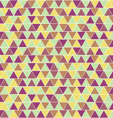 Wall Art - Mixed Media - Triangular Geometric Pattern - Warm Colors 05 by Studio Grafiikka