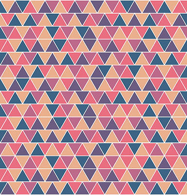 Wall Art - Mixed Media - Triangular Geometric Pattern - Warm Colors 07 by Studio Grafiikka
