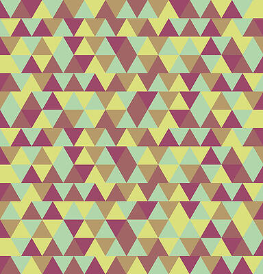 Wall Art - Mixed Media - Triangular Geometric Pattern - Warm Colors 08 by Studio Grafiikka