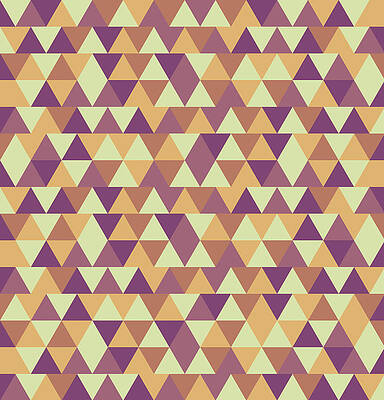 Wall Art - Mixed Media - Triangular Geometric Pattern - Warm Colors 10 by Studio Grafiikka