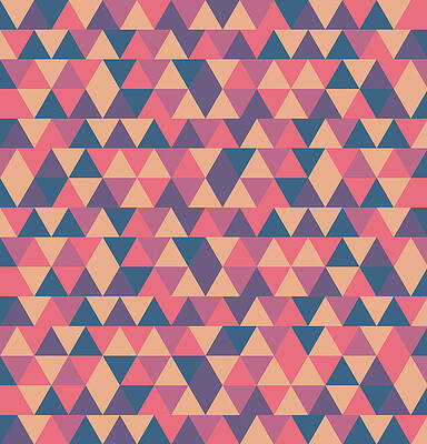 Wall Art - Mixed Media - Triangular Geometric Pattern - Warm Colors 11 by Studio Grafiikka