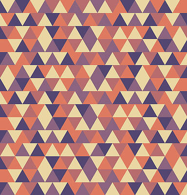 Wall Art - Mixed Media - Triangular Geometric Pattern - Warm Colors 12 by Studio Grafiikka