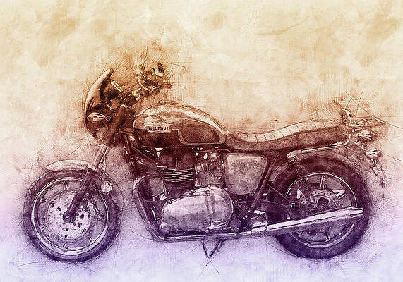 Vintage Motorcycle Mixed Media for Sale - Fine Art America