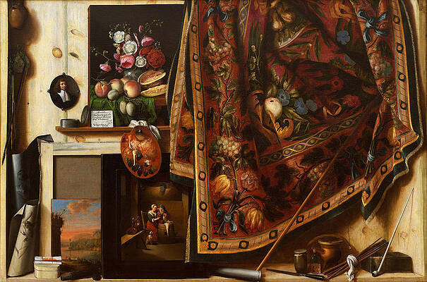 Trompe l'oeil. A Cabinet in the Artist's Studio Print by Cornelis Norbertus Gijsbrechts