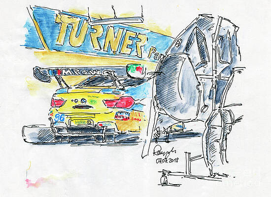 Schnitzer BMW M6 GT3 Racecar Ink Drawing and Watercolor Coffee Mug by Frank  Ramspott - Fine Art America