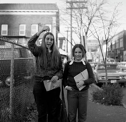 Wall Art - Photograph - Two Brown Students, Thayer Street, Providence, 1972 by Jeremy Butler