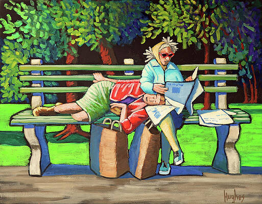 Two Ladies on Bench by Kevin Hughes Two Ladies on Bench by Kevin Hughes