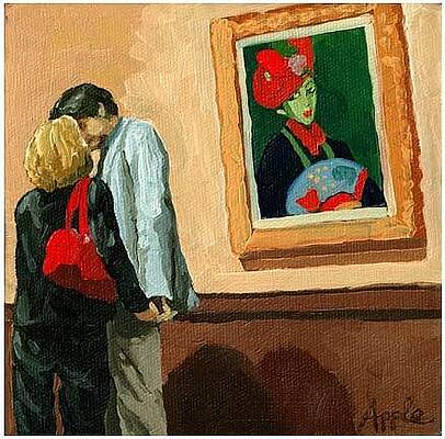 Linda Apple Art Museum Series People Viewing Art Wall Art