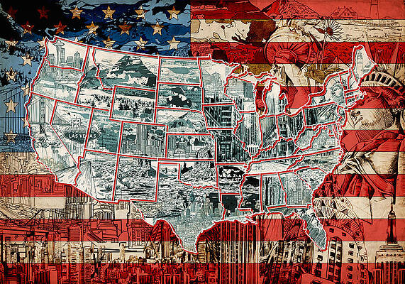 Abstract American Flag Art Fine Art America