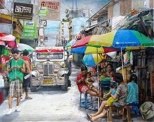 Market scene Painting by Ayomide Joshua  Saatchi Art