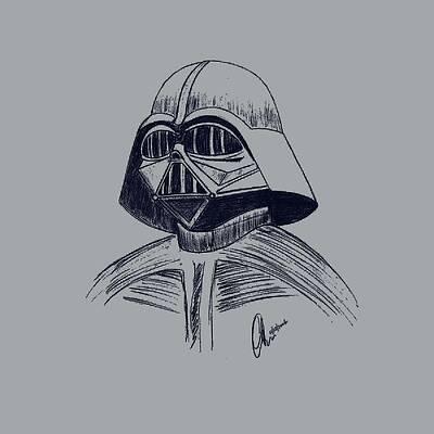 Wall Art - Drawing - Vader Sketch by Chris Thomas