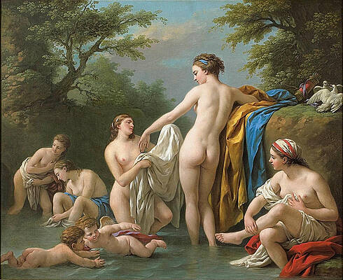 Venus and Nymphs Bathing Print by Louis-Jean-Francois Lagrenee