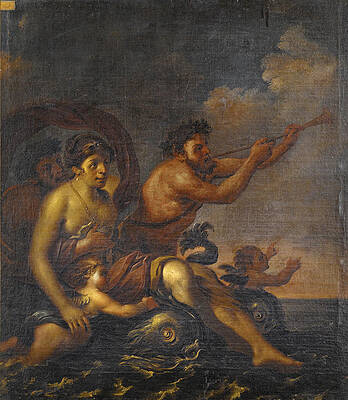 Venus and Triton Print by Attributed to Francesco Podesti