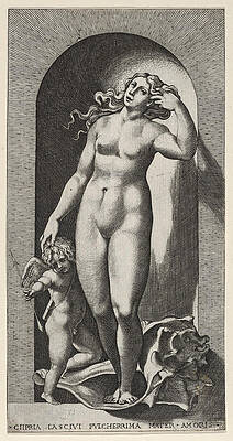 Venus in a niche Print by Giovanni Jacopo Caraglio