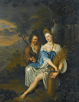 Vertumnus and Pomona Print by Frans van Mieris the Younger