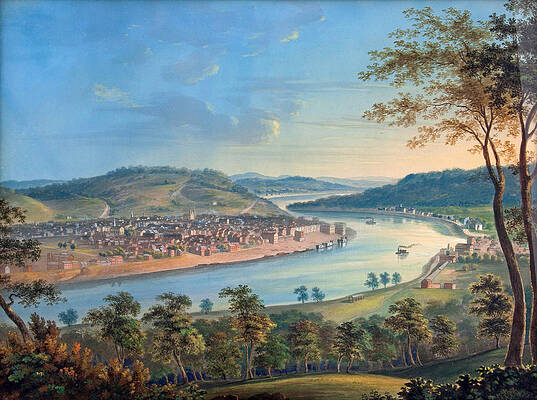 View of Cincinnati From Covington Print by John Caspar Wild