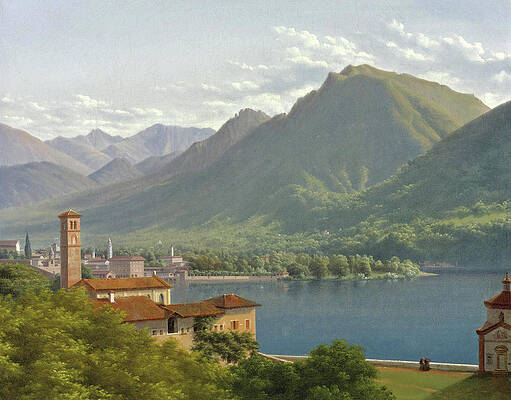 View of Lake Lugano Print by Lancelot-Theodore Turpin de Crisse