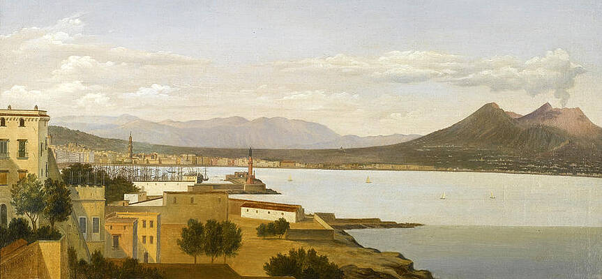 View Of The Bay Of Naples Print by Prosper Marilhat