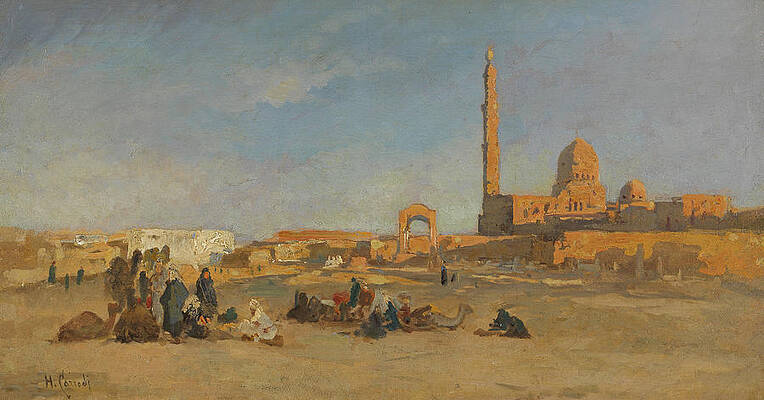 View of the Caliph Tombs of Cairo Print by Hermann Corrodi