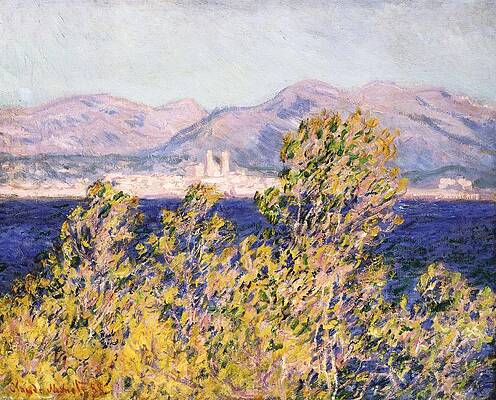 Wall Art - Painting - View of the Cap dAntibes with the Mistral Blowing by Claude Monet