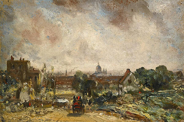 View of the City of London from Sir Richard Steele's Cottage Hampstead Print by John Constable