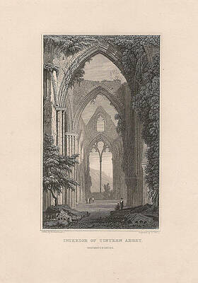 Wall Art - Drawing - View of Tintern Abbey, Wales by Victorian Engraver