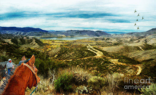 View of Vail Lake on Horseback by Rhonda Strickland View of Vail Lake on Horseback by Rhonda Strickland