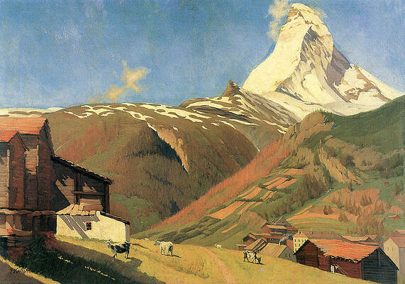 View of Zermatt Print by Felix Vallotton