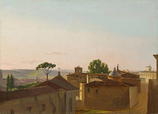 View on the Quirinal Hill. Rome Print by Simon Denis