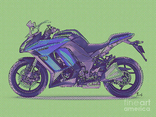 Jaxon Lee Kawasaki Z1000SX 2016 Motorcycle illustration Hoodie 
