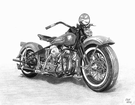 Harley Davidson Drawing by David Mlinaric | Saatchi Art