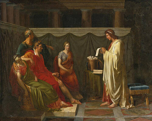 Virgil reading his Aeneid to Augustus Print by Jean-Bruno Gassies
