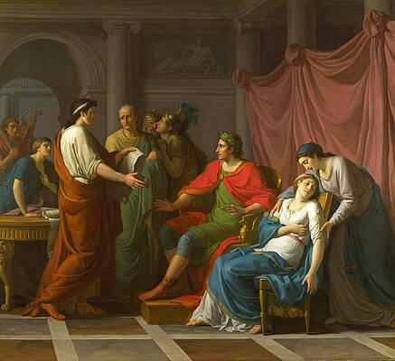 Virgil reading the Aeneid to Augustus and Octavia Print by Jean-Joseph Taillasson