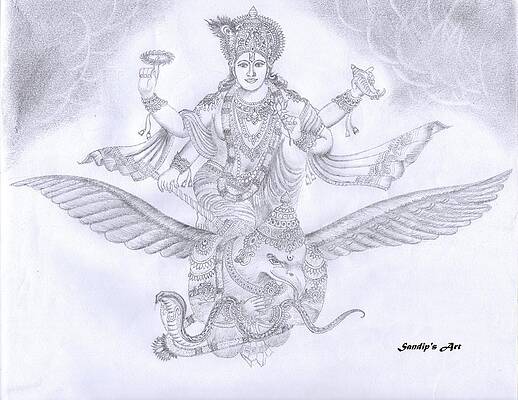 God Vishnu Drawings Fine Art America How to draw lord vishnu matsya avtar easily step by step. god vishnu drawings fine art america