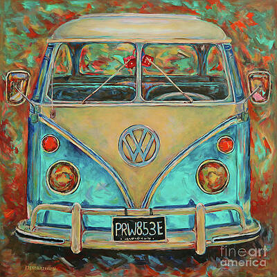 Hippie Bus Paintings | Fine Art America