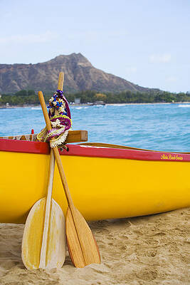 Wall Art - Photograph - Waikiki Canoe Paddles by Dana Edmunds - Printscapes