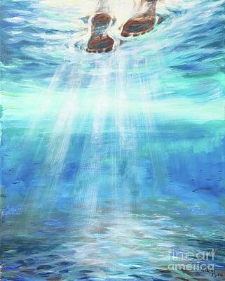 Jesus Walking On Water Paintings Fine Art America