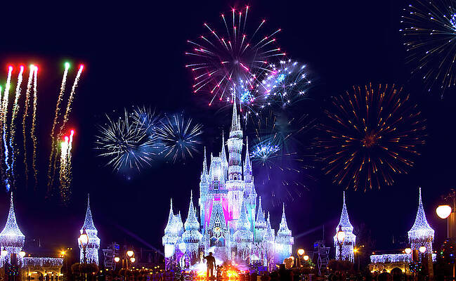 Wall Art - Photograph - Walt Disney World Fireworks Spectacular by Mark Andrew Thomas