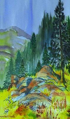 Watercolor of Mountain Forest by Annie Gibbons Watercolor of Mountain Forest by Annie Gibbons