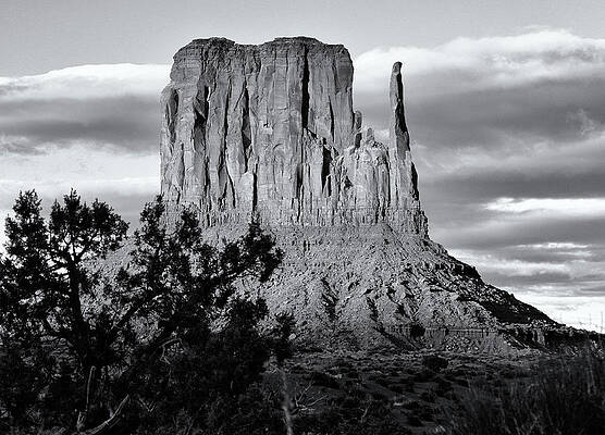 Wall Art - Photograph - West Mitten Butte Black and White by Nicholas Blackwell