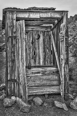 Wall Art featuring the photograph Western Outhouse BW by Susan Candelario
