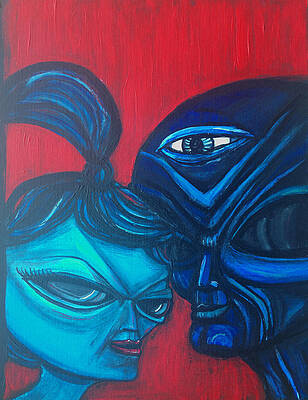Wall Art - Painting - What You Looking At by Similar Alien
