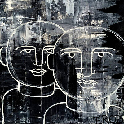 Black And White Abstract Face Paintings Fine Art America