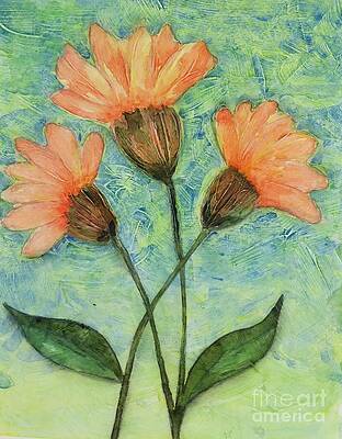 Whimsical Orange Flowers - by Helen Campbell Whimsical Orange Flowers - by Helen Campbell