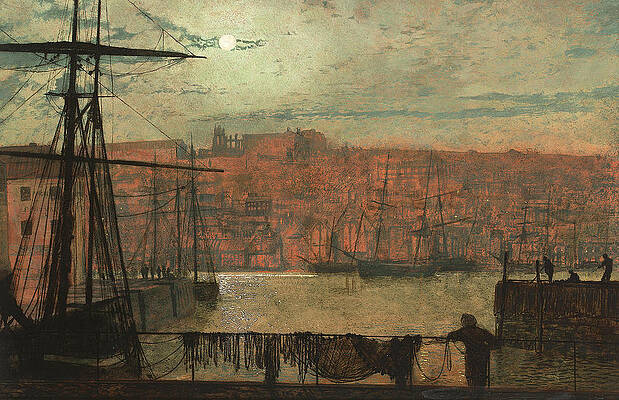 Whitby from Station Quay Print by John Atkinson Grimshaw