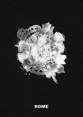 Wall Art - Painting - White Skyround Art of Rome, Italy by Inspirowl Design