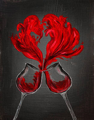Cheers Two Red Wine Glasses, Toast Canvas Print / Canvas Art by Domin domin  - Fine Art America